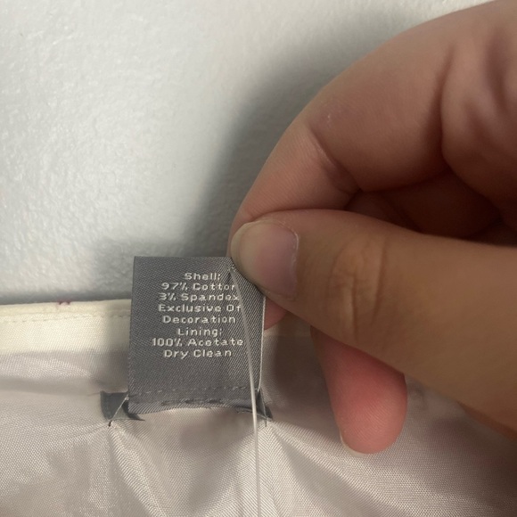 Ann Taylor Ivory Burgundy Red Embroidered Floral Box Pleat Sun Dress size 8 new - Picture 8 of 9